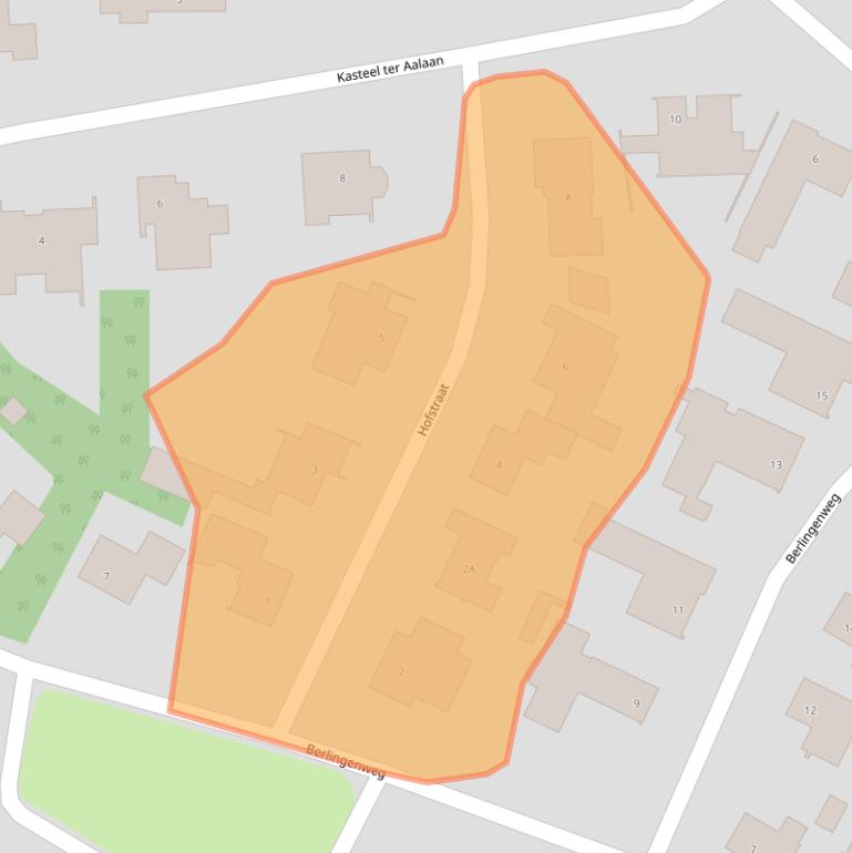 Kaart van postcodegebied 5258CE.