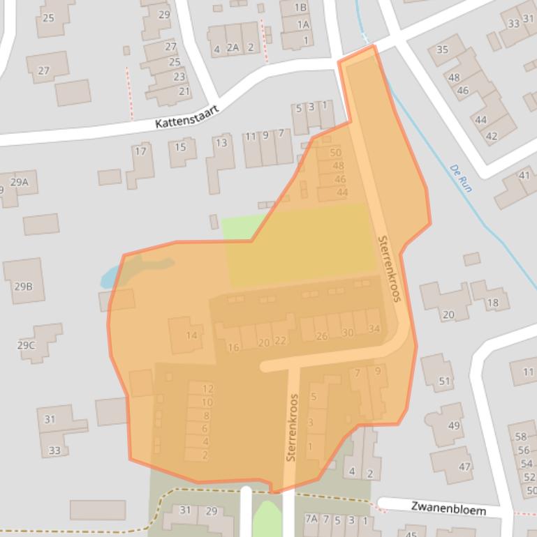 Kaart van postcodegebied 5258CW.