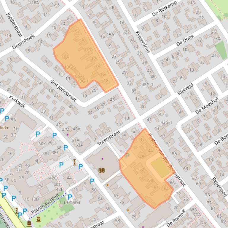 Kaart van postcodegebied 5258GE.