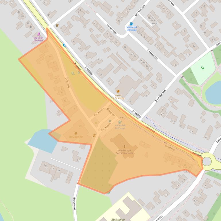 Kaart van postcodegebied 5258LE.