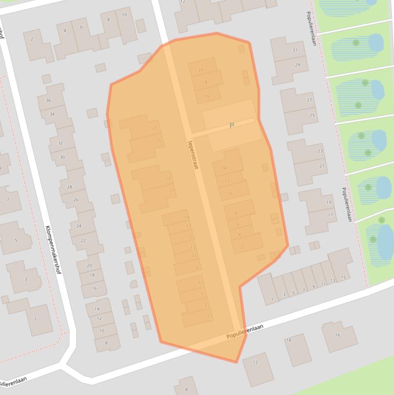 Kaart van postcodegebied 5334KP.
