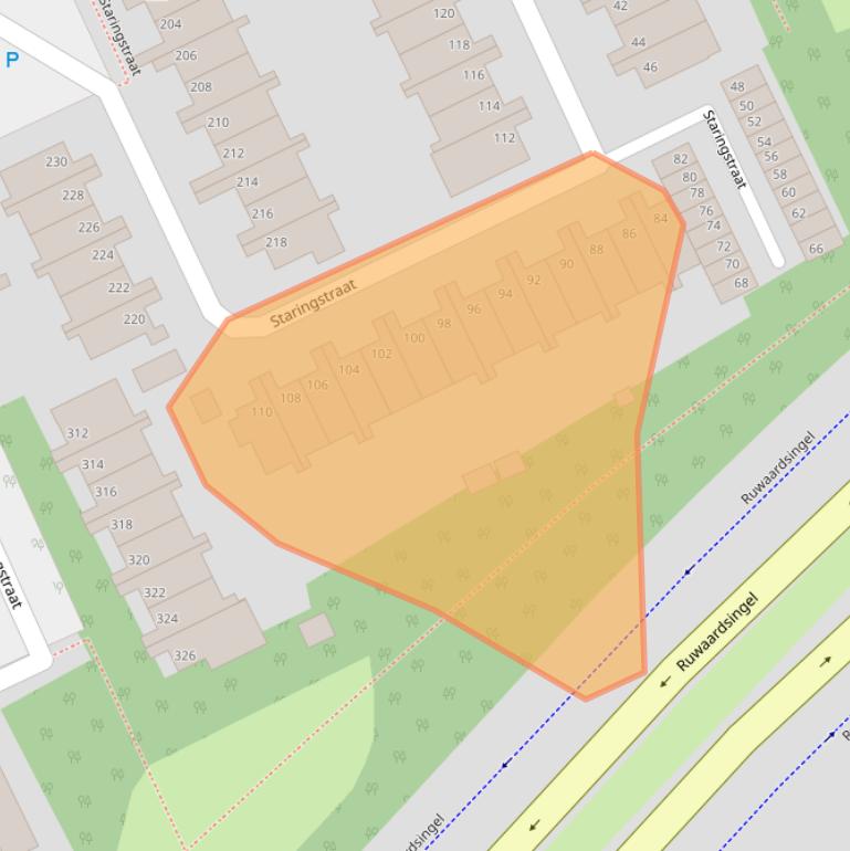 Kaart van postcodegebied 5343GJ.