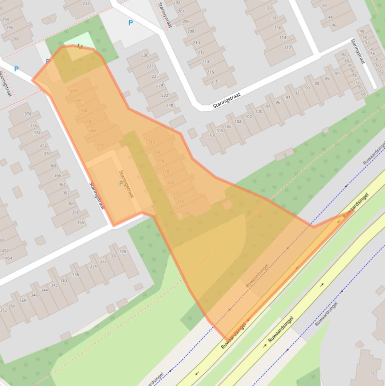 Kaart van postcodegebied 5343GN.