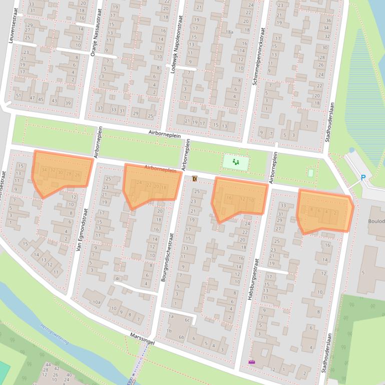 Kaart van postcodegebied 5361CB.