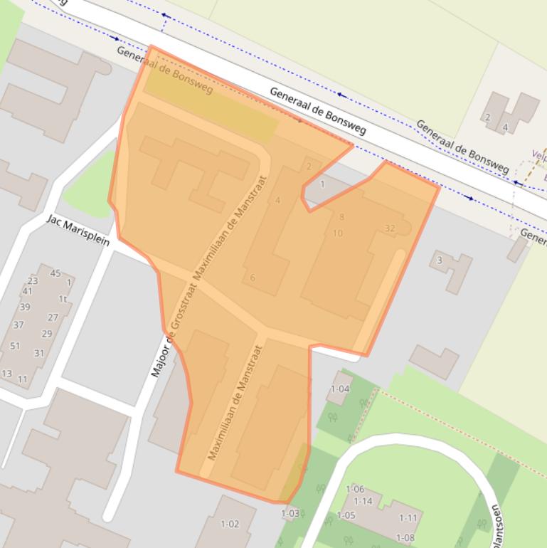 Kaart van postcodegebied 5363VN.