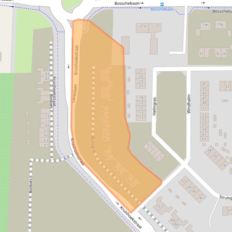 Kaart van postcodegebied 5384VN.