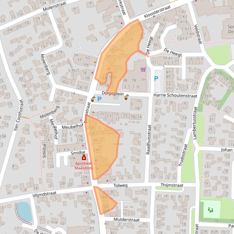 Kaart van postcodegebied 5386AM.