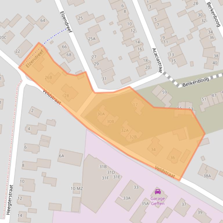 Kaart van postcodegebied 5386AZ.