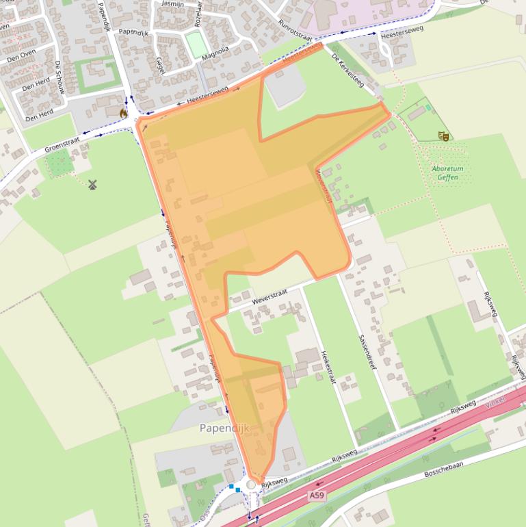 Kaart van postcodegebied 5386ED.