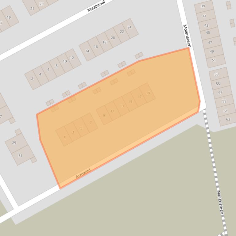 Kaart van postcodegebied 5388DP.