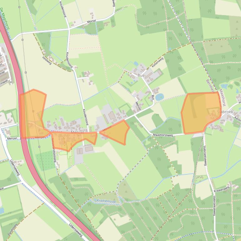 Kaart van postcodegebied 5388SZ.