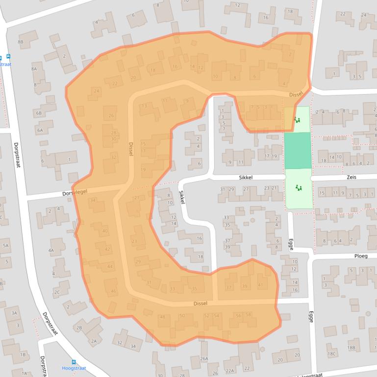 Kaart van postcodegebied 5391CM.
