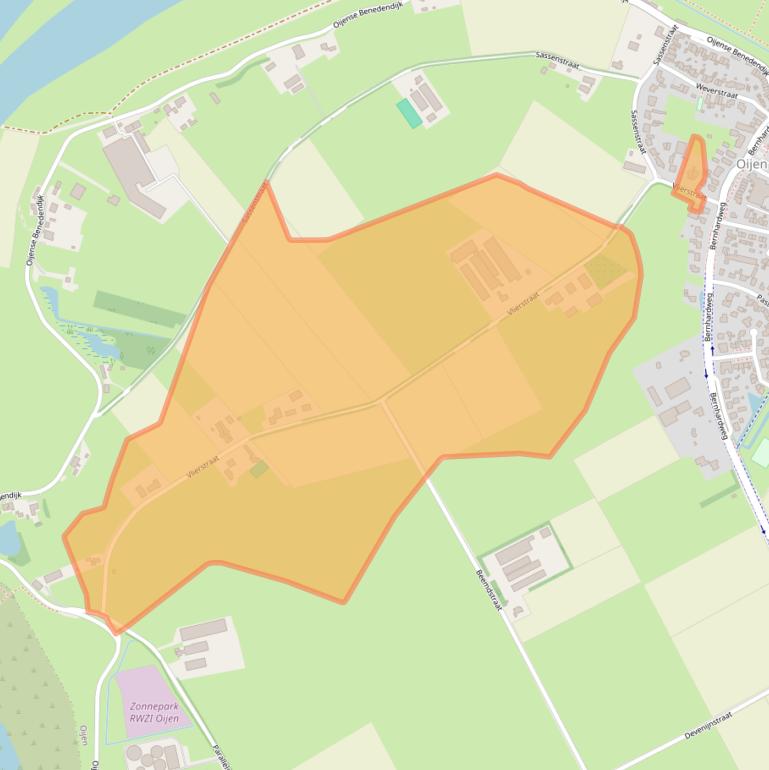 Kaart van postcodegebied 5394AD.