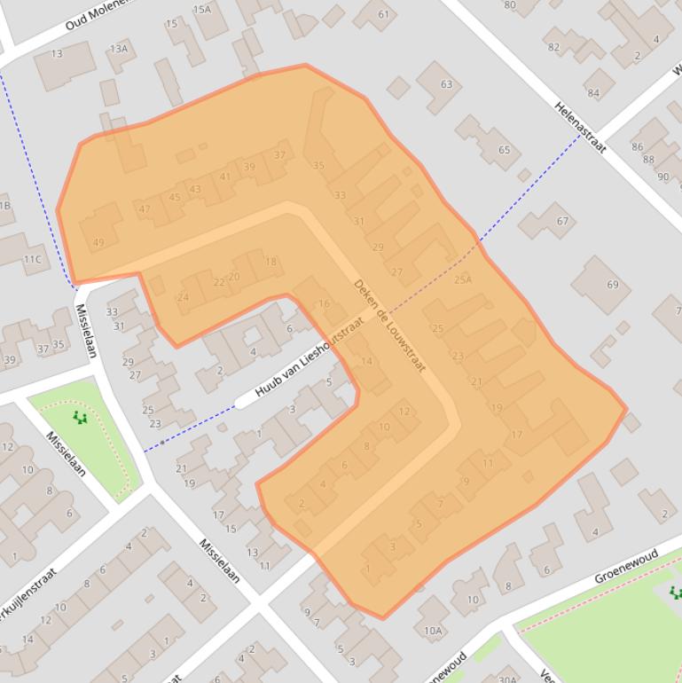 Kaart van postcodegebied 5401BM.