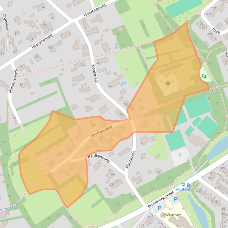 Kaart van postcodegebied 5403PJ.