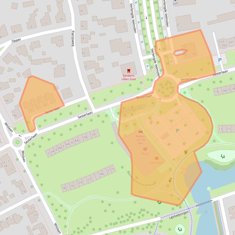 Kaart van postcodegebied 5406AE.