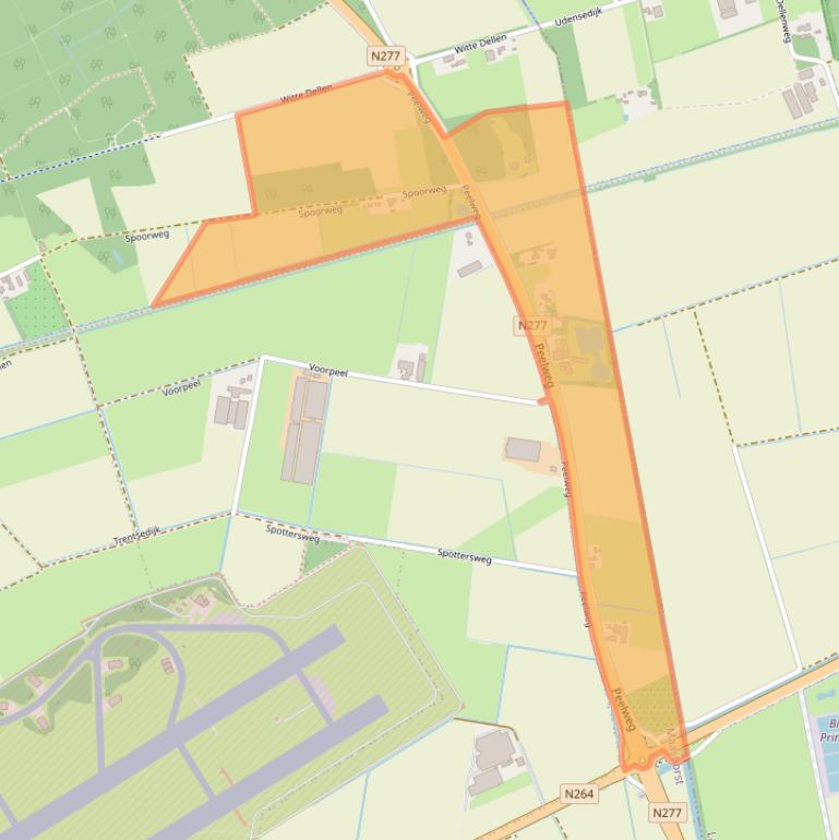 Kaart van postcodegebied 5411VC.