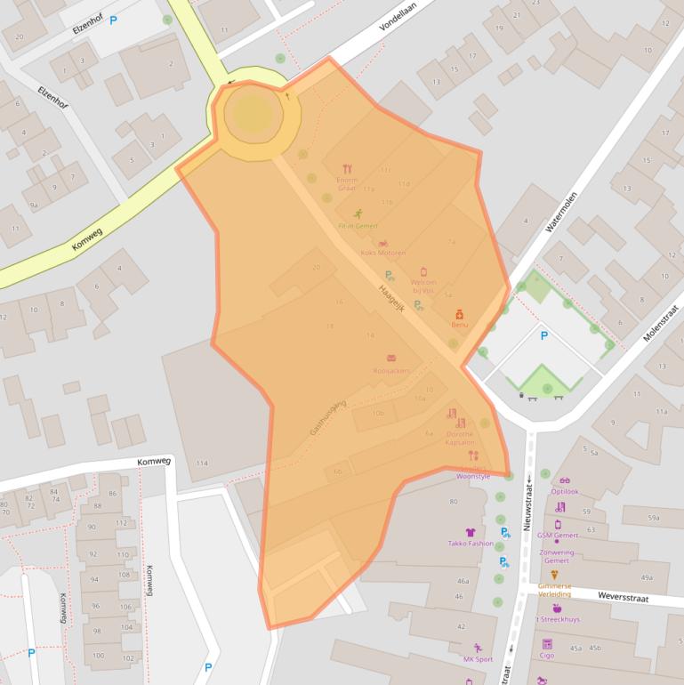 Kaart van postcodegebied 5421KW.