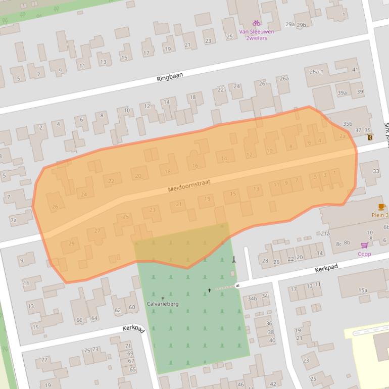 Kaart van postcodegebied 5428GK.