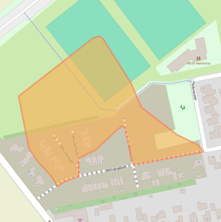 Kaart van postcodegebied 5428LL.