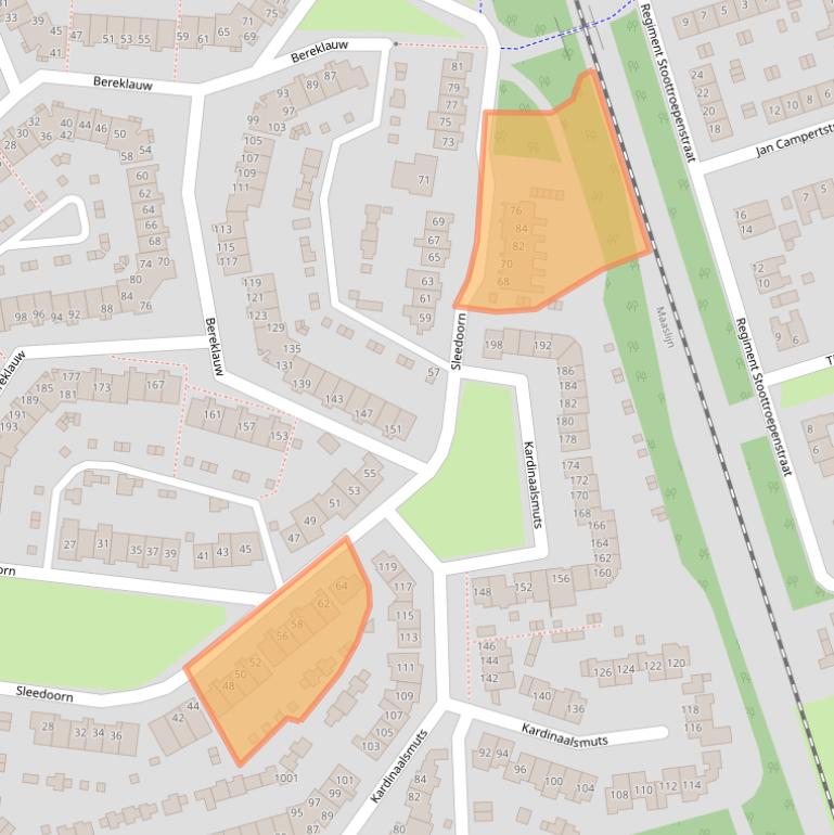 Kaart van postcodegebied 5432AL.