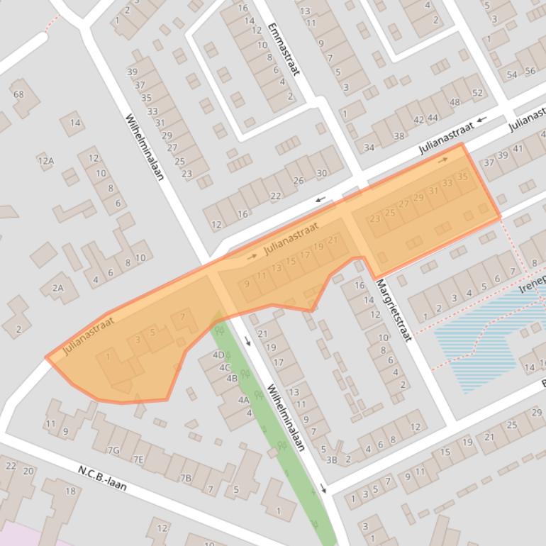 Kaart van postcodegebied 5462HA.