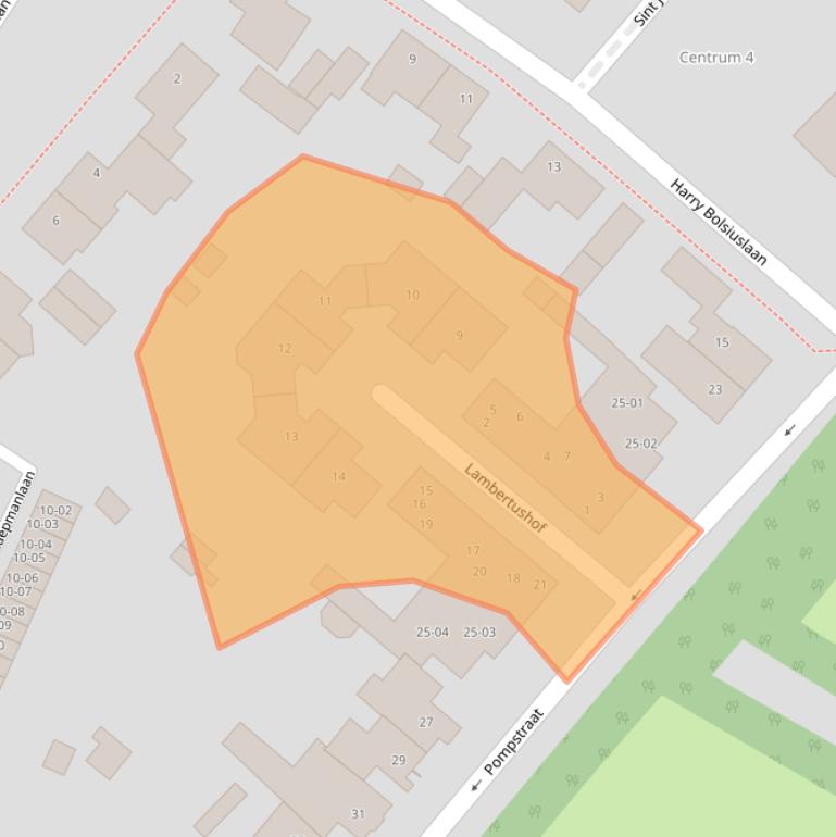 Kaart van postcodegebied 5481CZ.