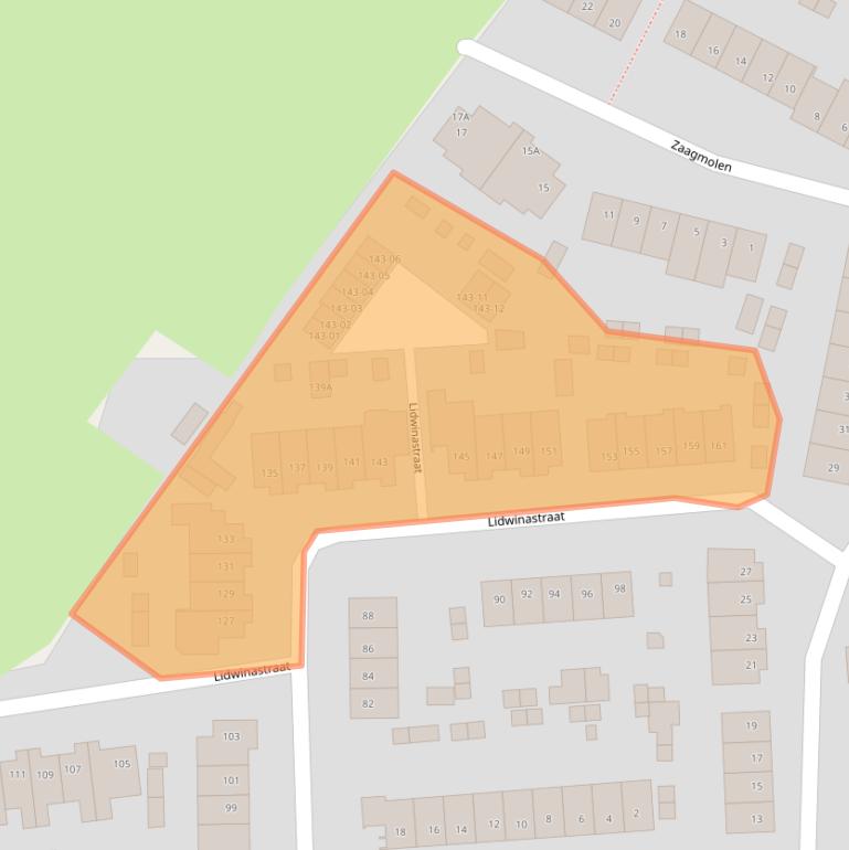 Kaart van postcodegebied 5481NZ.