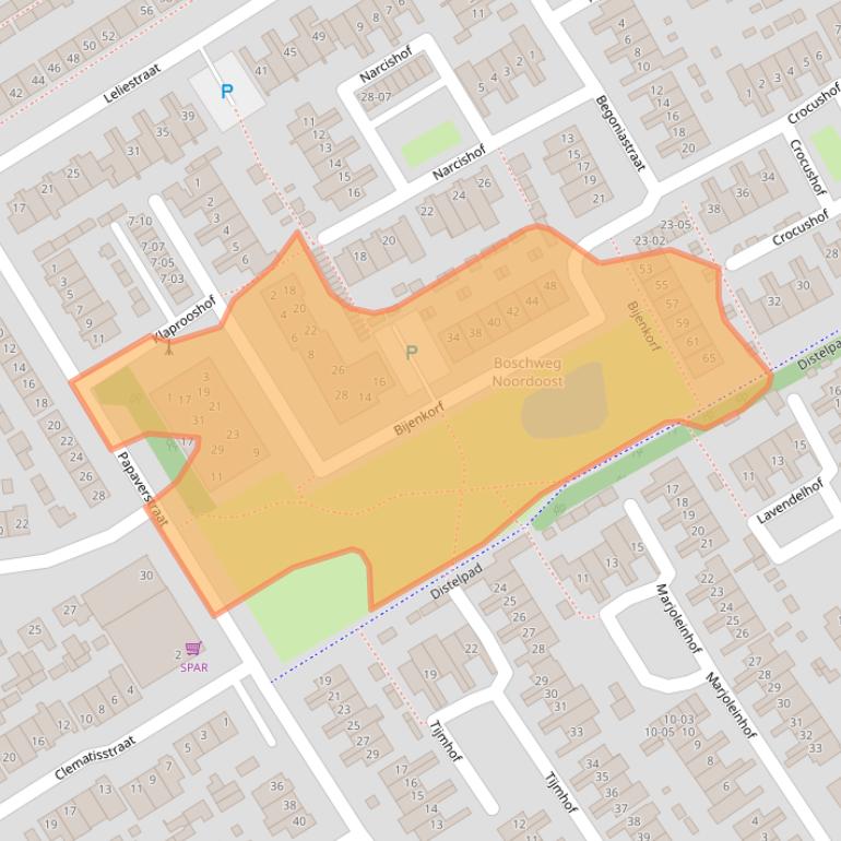 Kaart van postcodegebied 5482MM.