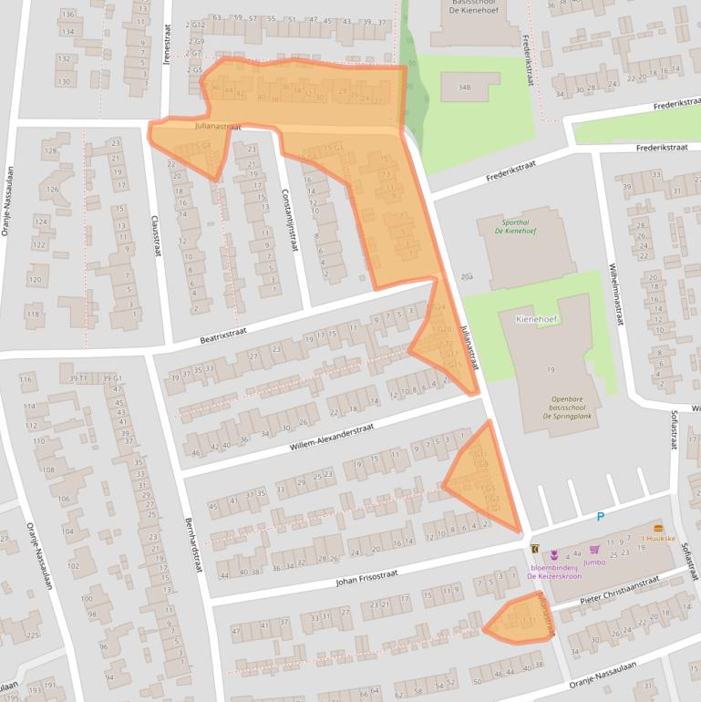 Kaart van postcodegebied 5491JZ.
