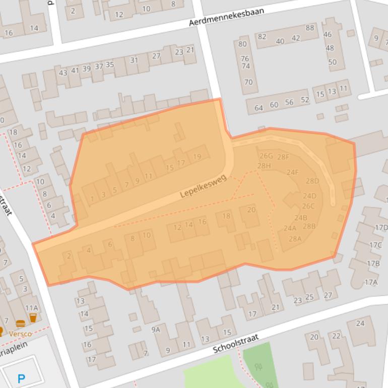 Kaart van postcodegebied 5503EW.