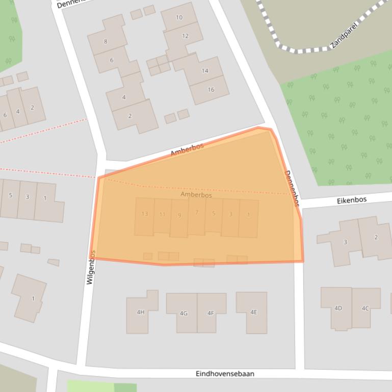 Kaart van postcodegebied 5506DD.