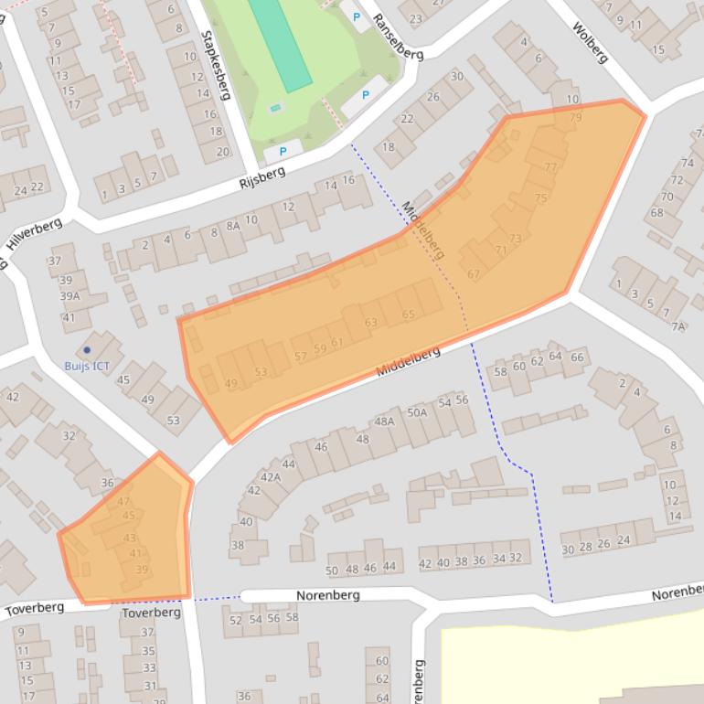Kaart van postcodegebied 5508DN.