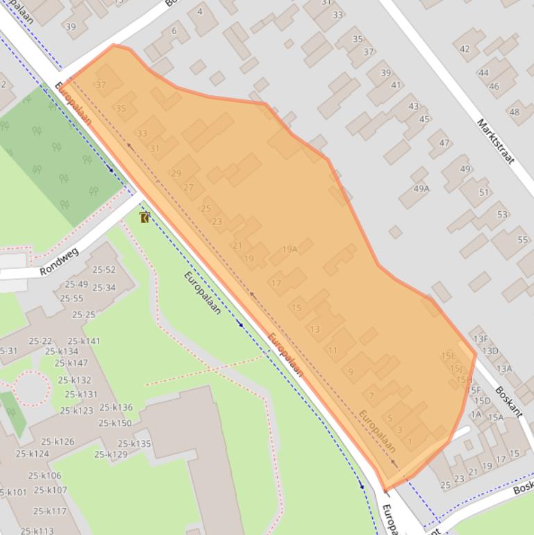 Kaart van postcodegebied 5531BD.