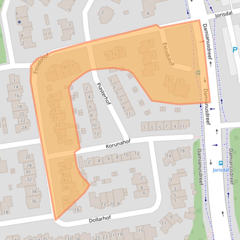 Kaart van postcodegebied 5551DC.