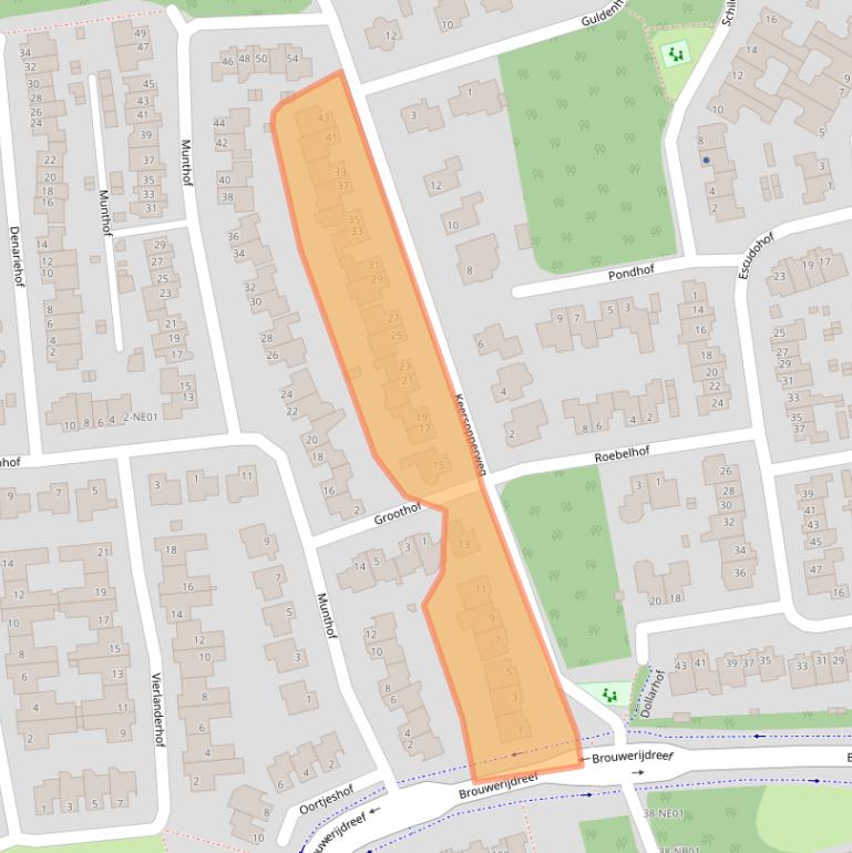 Kaart van postcodegebied 5551XE.