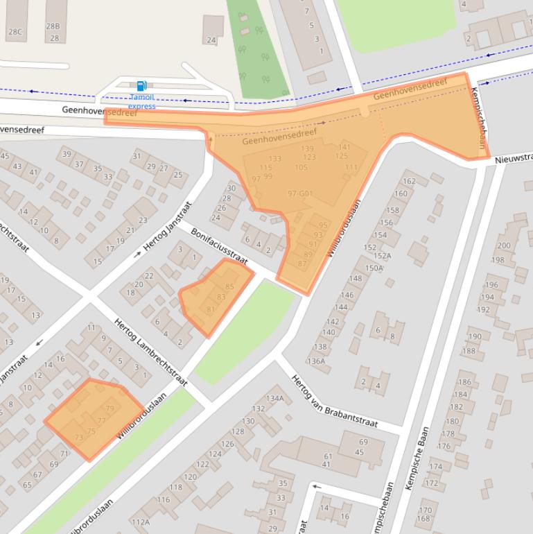 Kaart van postcodegebied 5552HC.