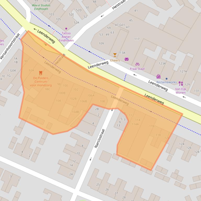 Kaart van postcodegebied 5615AC.