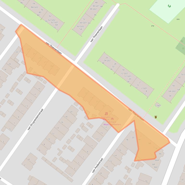 Kaart van postcodegebied 5622BA.