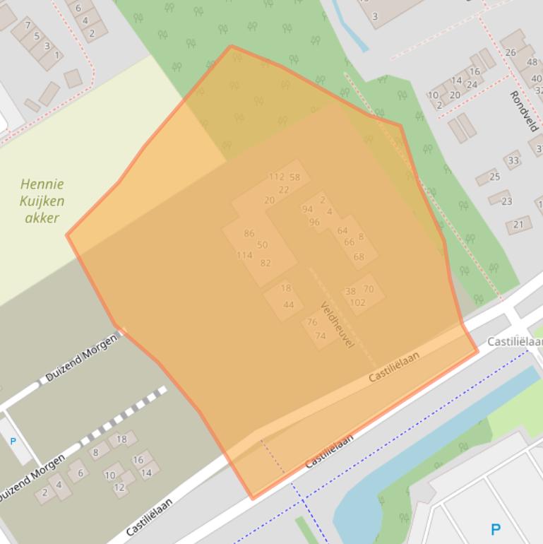 Kaart van postcodegebied 5629CB.