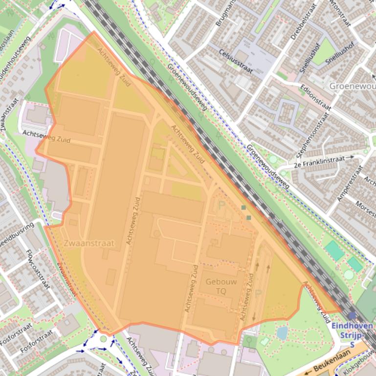 Kaart van postcodegebied 5651GW.