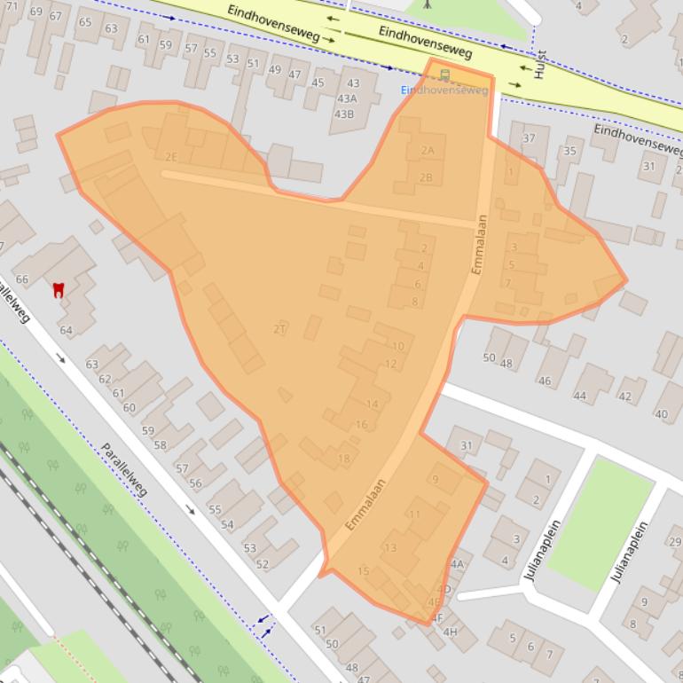 Kaart van postcodegebied 5664AH.