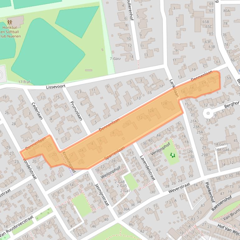 Kaart van postcodegebied 5671BX.