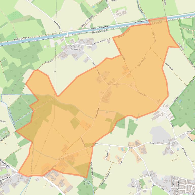 Kaart van postcodegebied 5674PD.