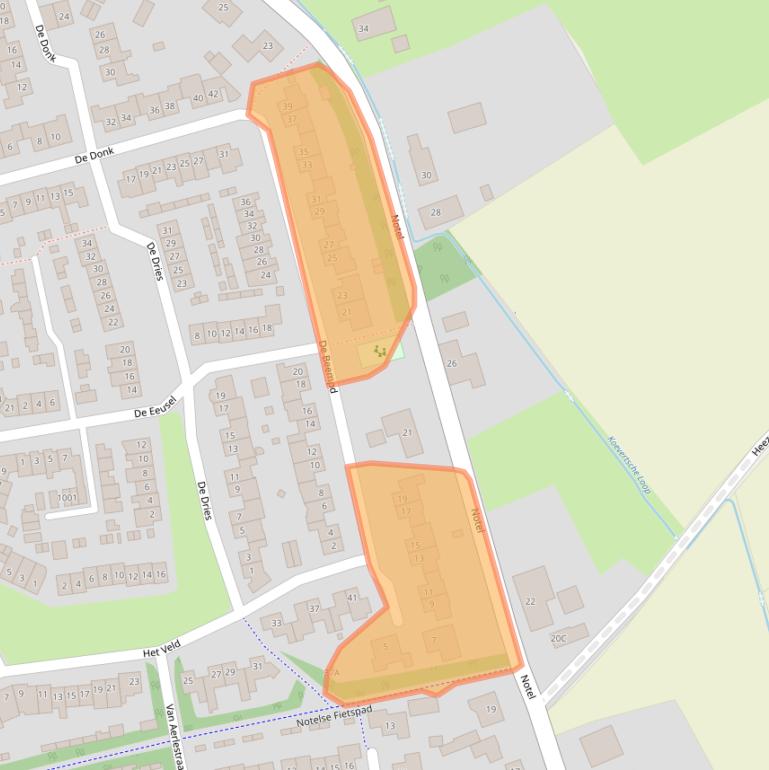 Kaart van postcodegebied 5688SM.