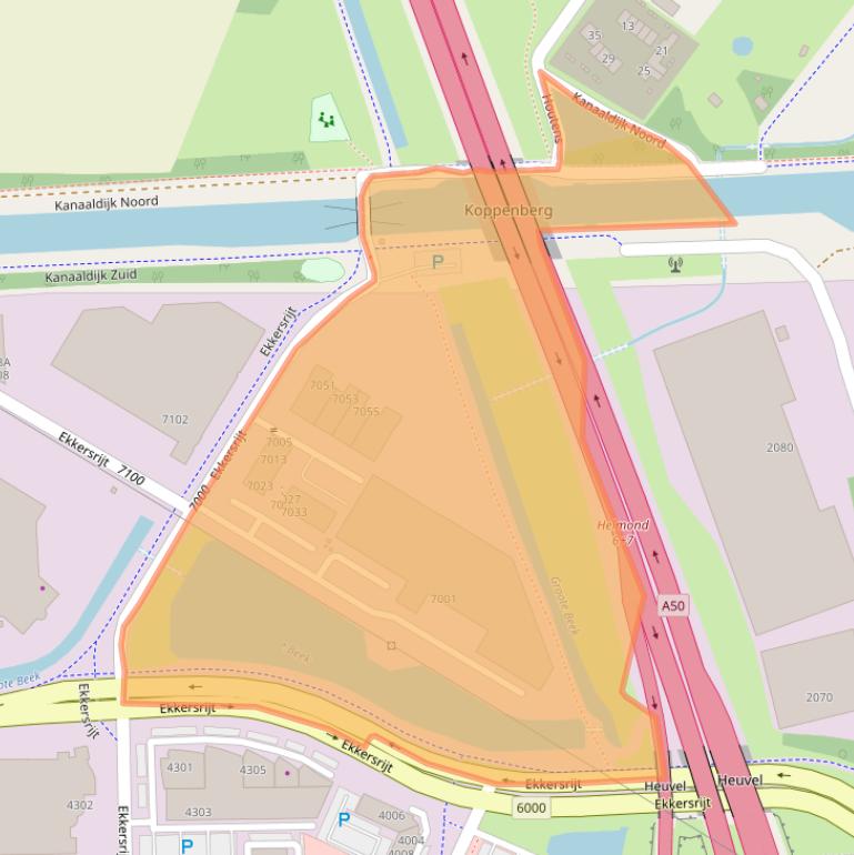 Kaart van postcodegebied 5692HB.