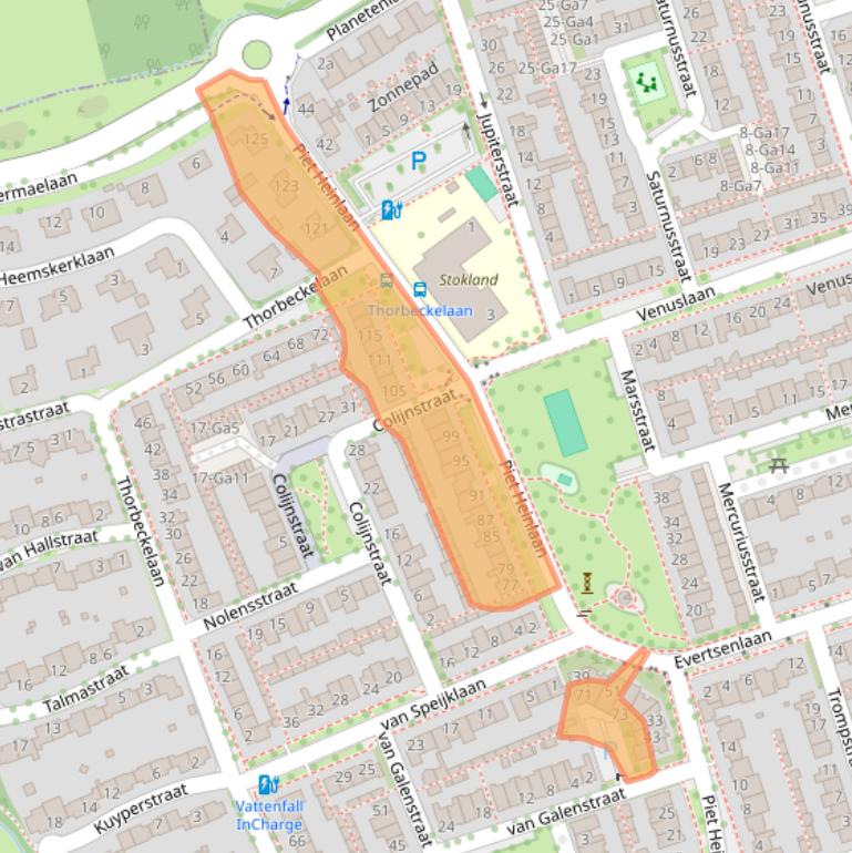 Kaart van postcodegebied 5694CB.