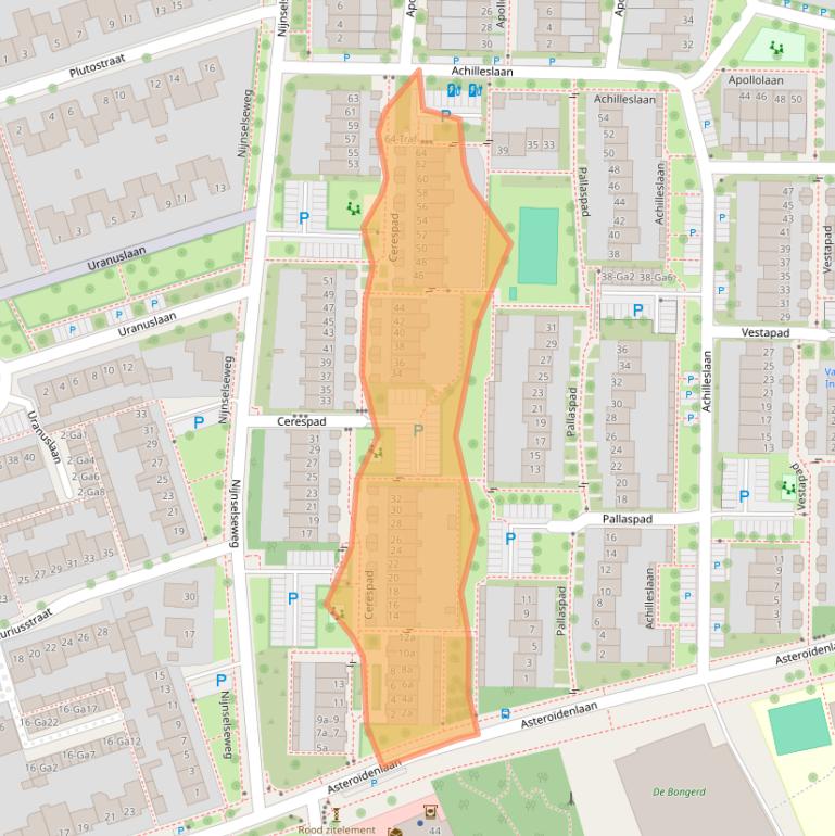 Kaart van postcodegebied 5694WC.
