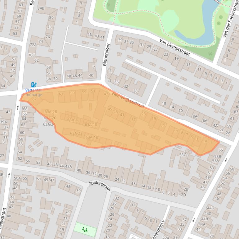 Kaart van postcodegebied 5701LD.