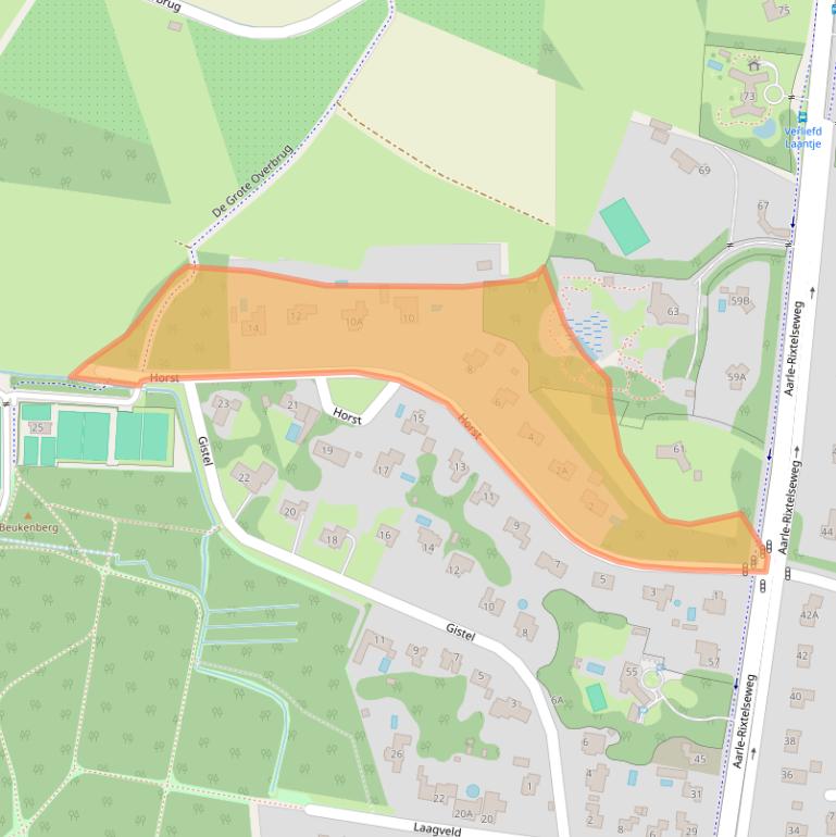 Kaart van postcodegebied 5707GX.